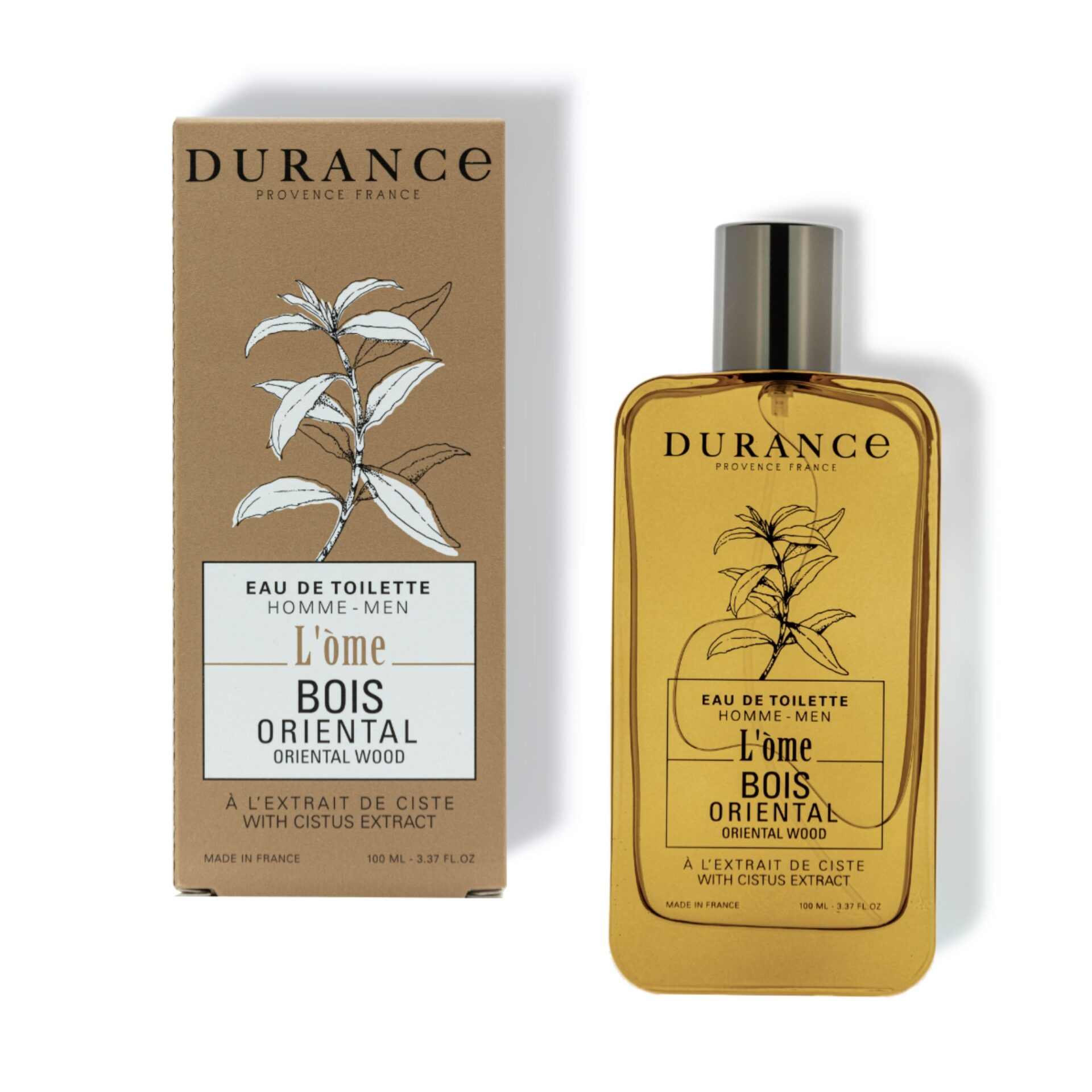 Durance Eau de Toilette Oriental Wood 100ml front side