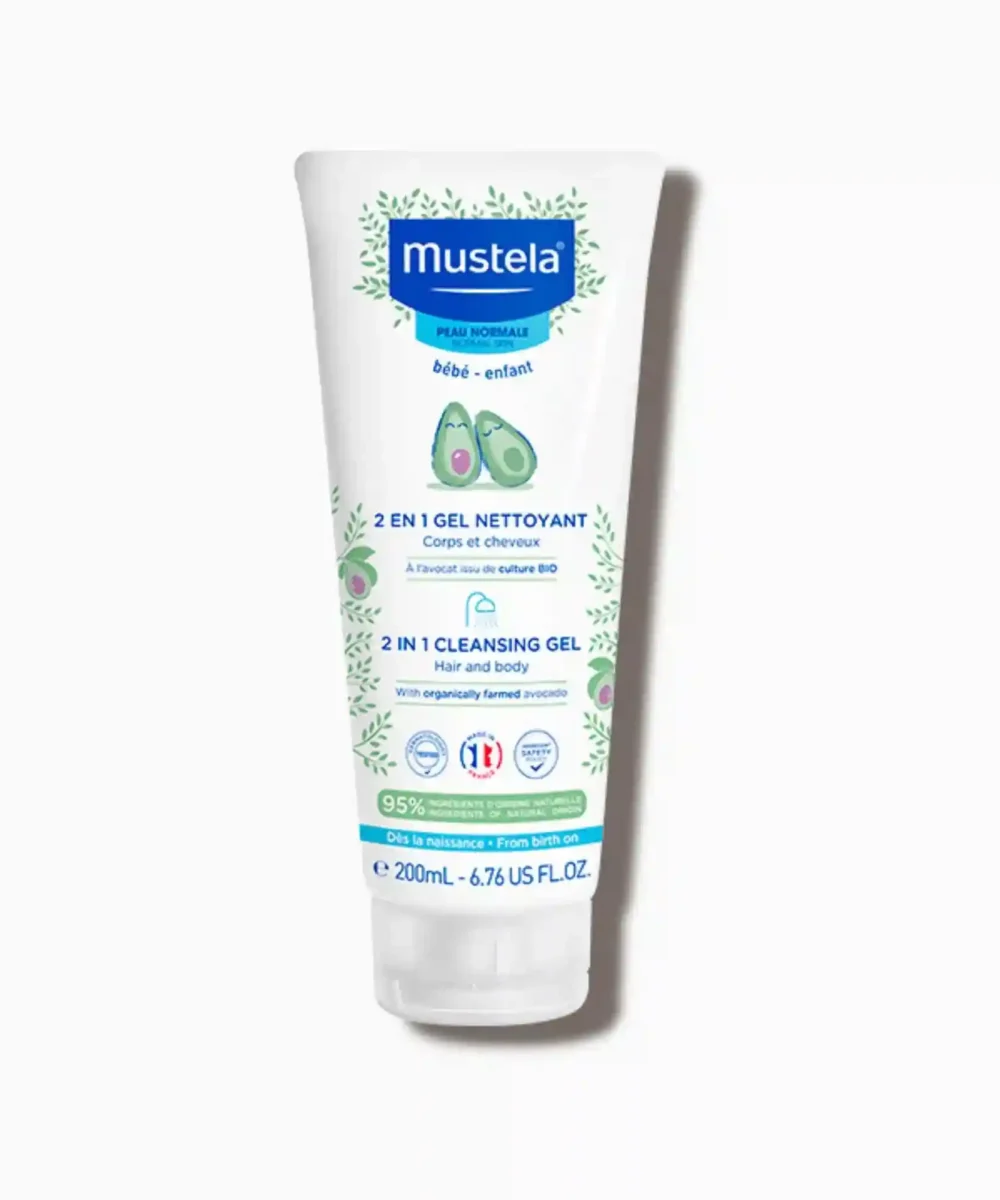 Mustela 2 in 1 Cleansing Gel Hair and Body 200ml for Baby with Normal Skin