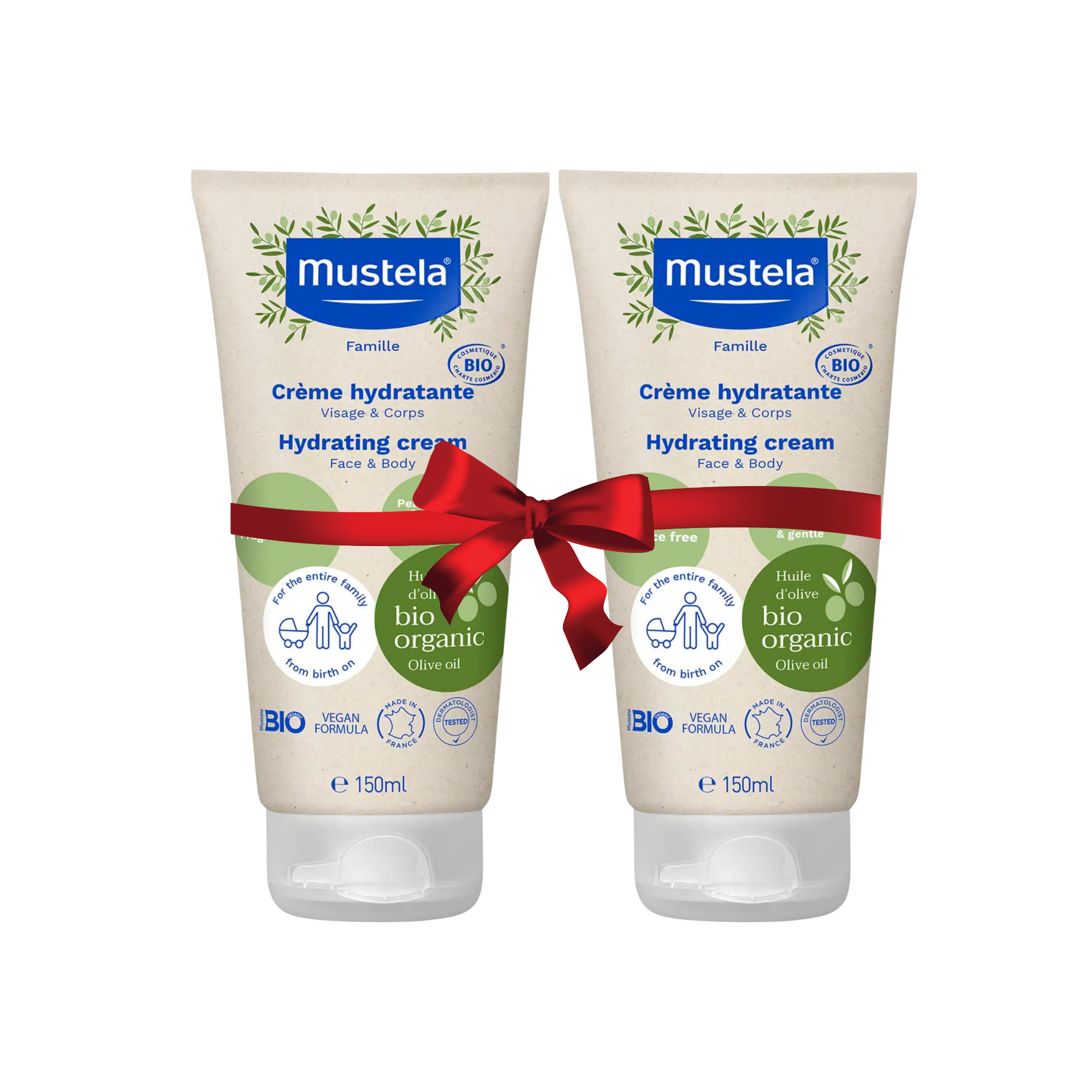 Mustela Bio Organic Hydrating Cream Face & Body 150ml x 2