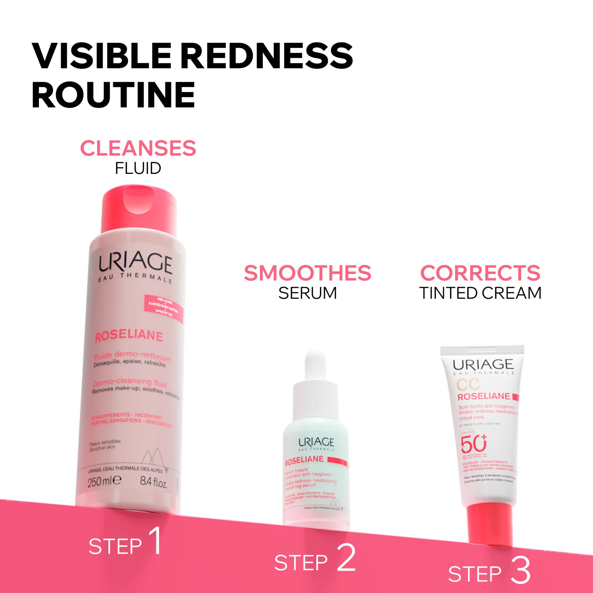 Uriage Roséliane Visible Redness Neutralizing Tinted Care SPF50+ 40ml - Image 3
