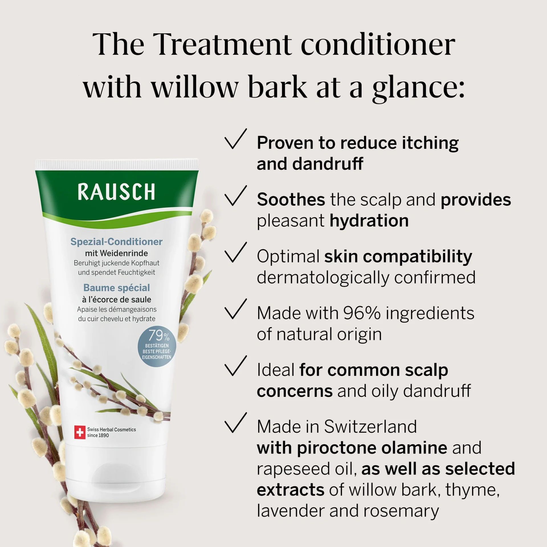 Rausch Willow Bark Conditioner for Scalp & Hair – 200 ml - Image 3