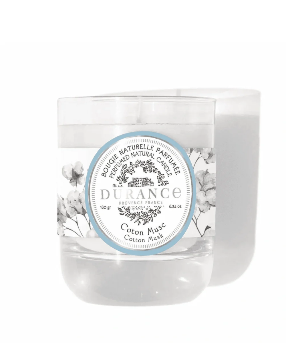 Durance Perfumed Natural Candle Cotton Musk 180gr 6.34 oz