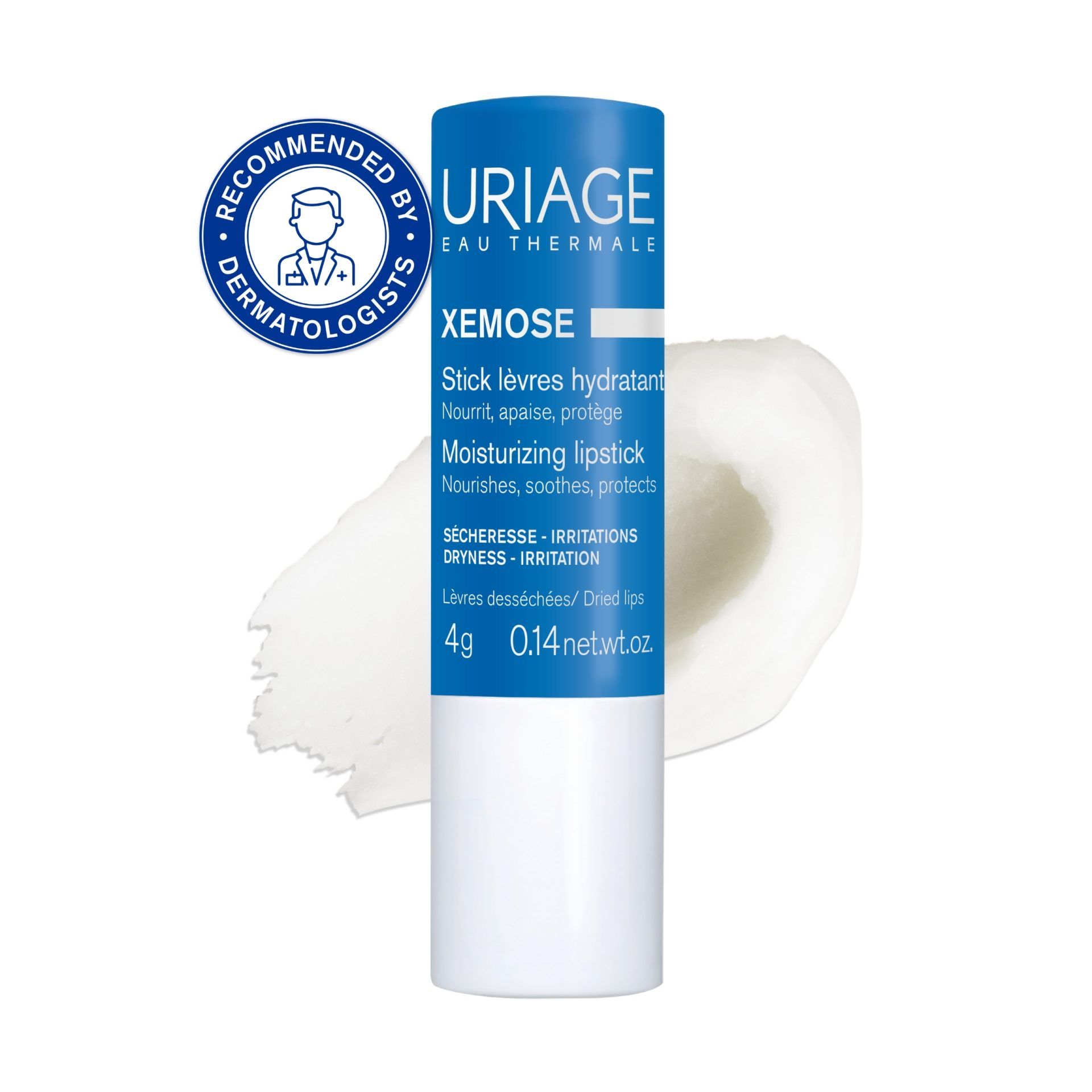 Uriage Xémose C8+ Moisturizing Lipstick 4g – Intense Lip Repair for Dry & Sensitive Lips | Long-Lasting Hydration