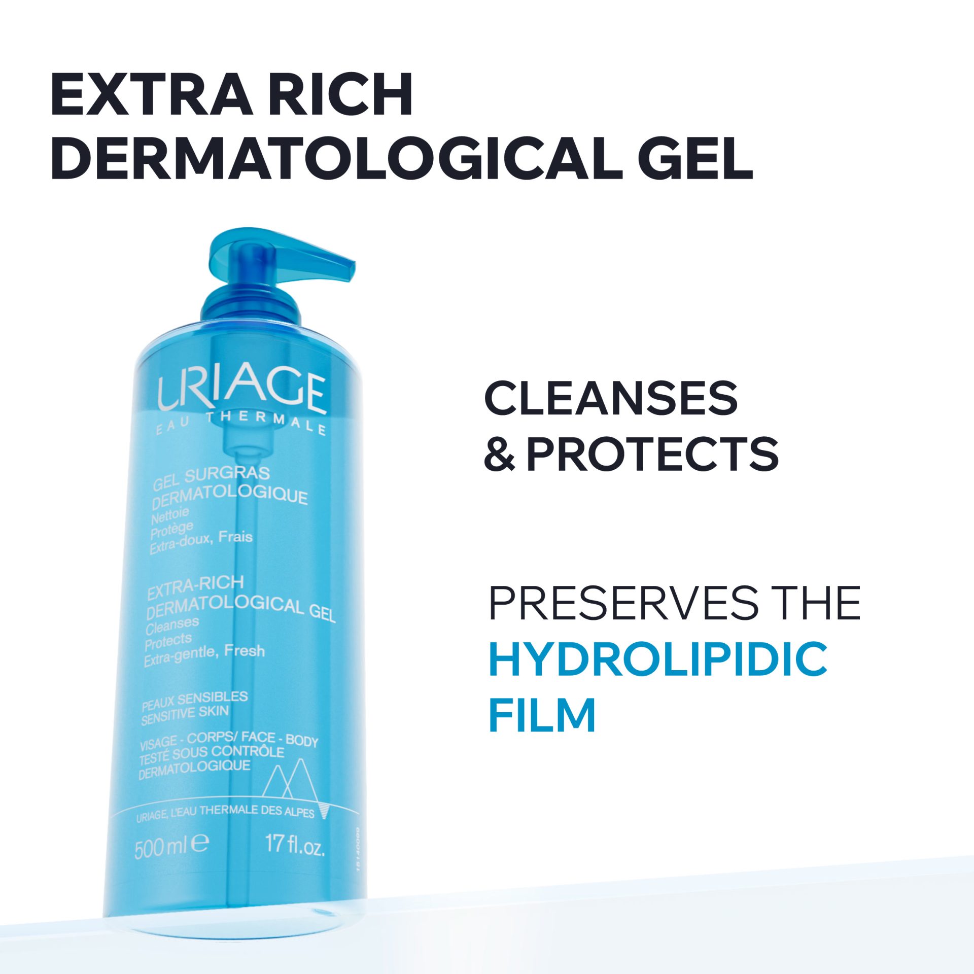 Uriage Extra-Rich Dermatological Cleansing Gel 1Lr - Image 2