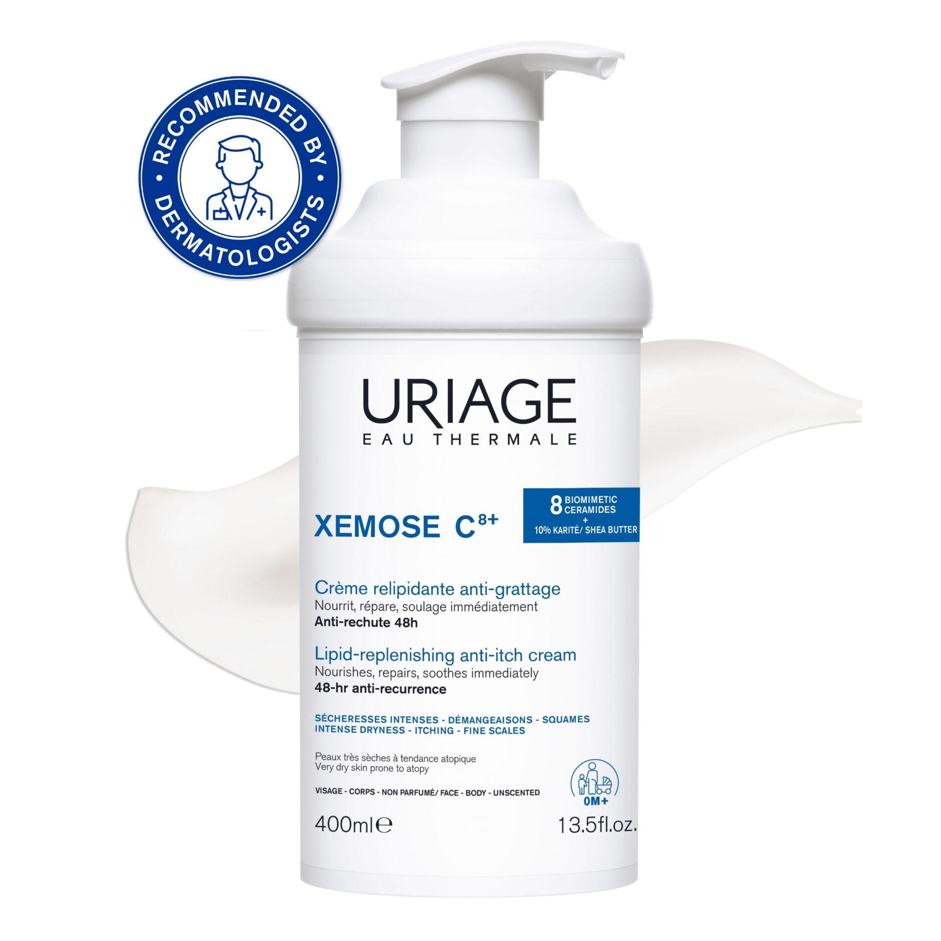 Uriage Xemose C8+ Lipid-Replenishing Anti-Itch Cream 400ml