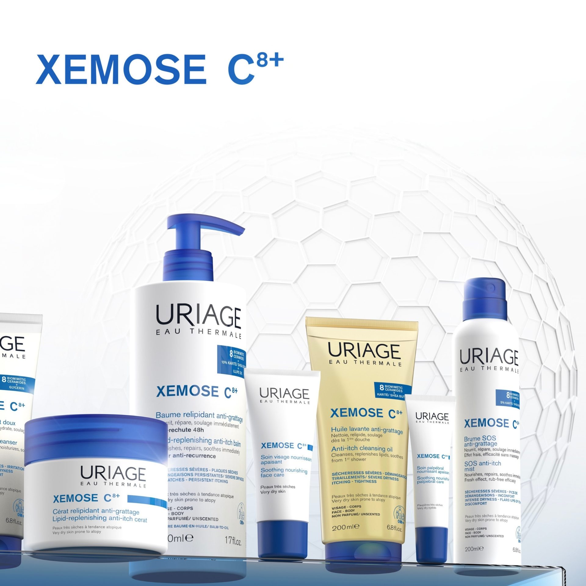 XEMOSE C8+ LIPID REPLENISHING ANTI ITCH CREAM 400ML Set