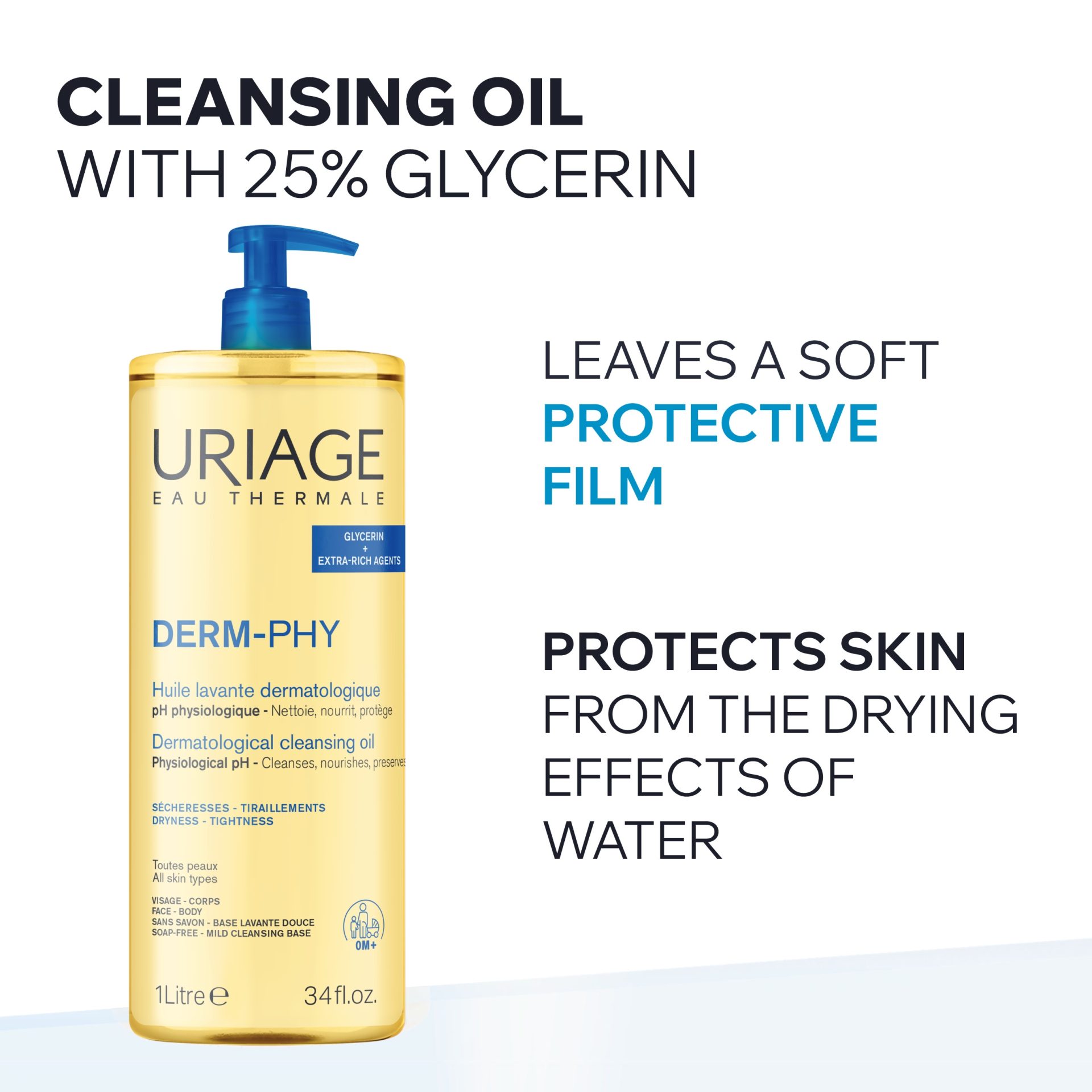 Uriage Eau Thermale Cleansing Oil 1Ltr - Image 2